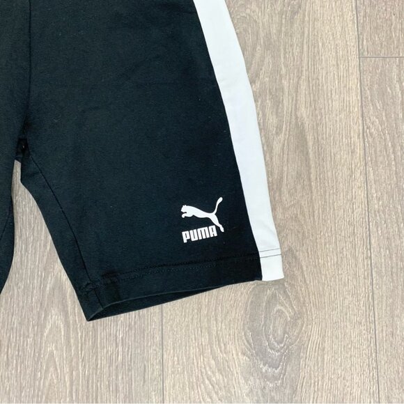 Puma Classics Biker Shorts 7" White Stripe Black High Rise Waisted Size XS - Picture 7 of 14